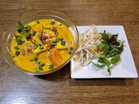 Vegetarian Tofu Coconut Curry Noodles
